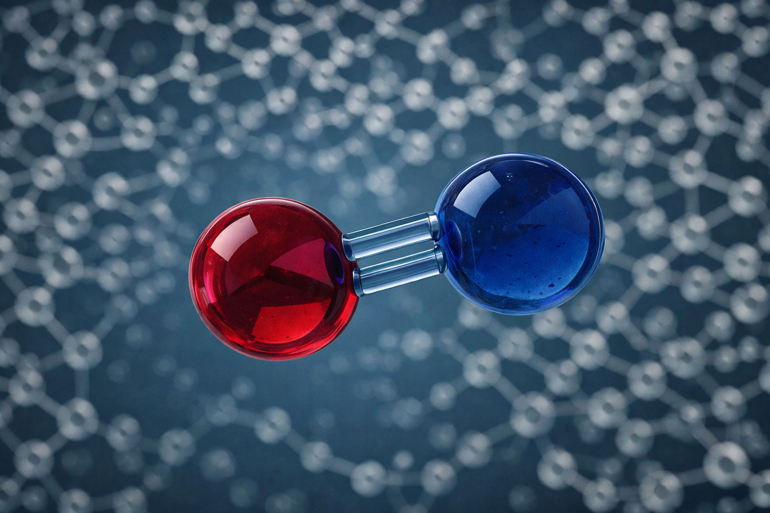 3D illustration of a nitric oxide (NO) molecule showing nitrogen and oxygen atoms, representing nitric oxide’s role in circulation, cardiovascular health, blood flow, and cellular signaling.