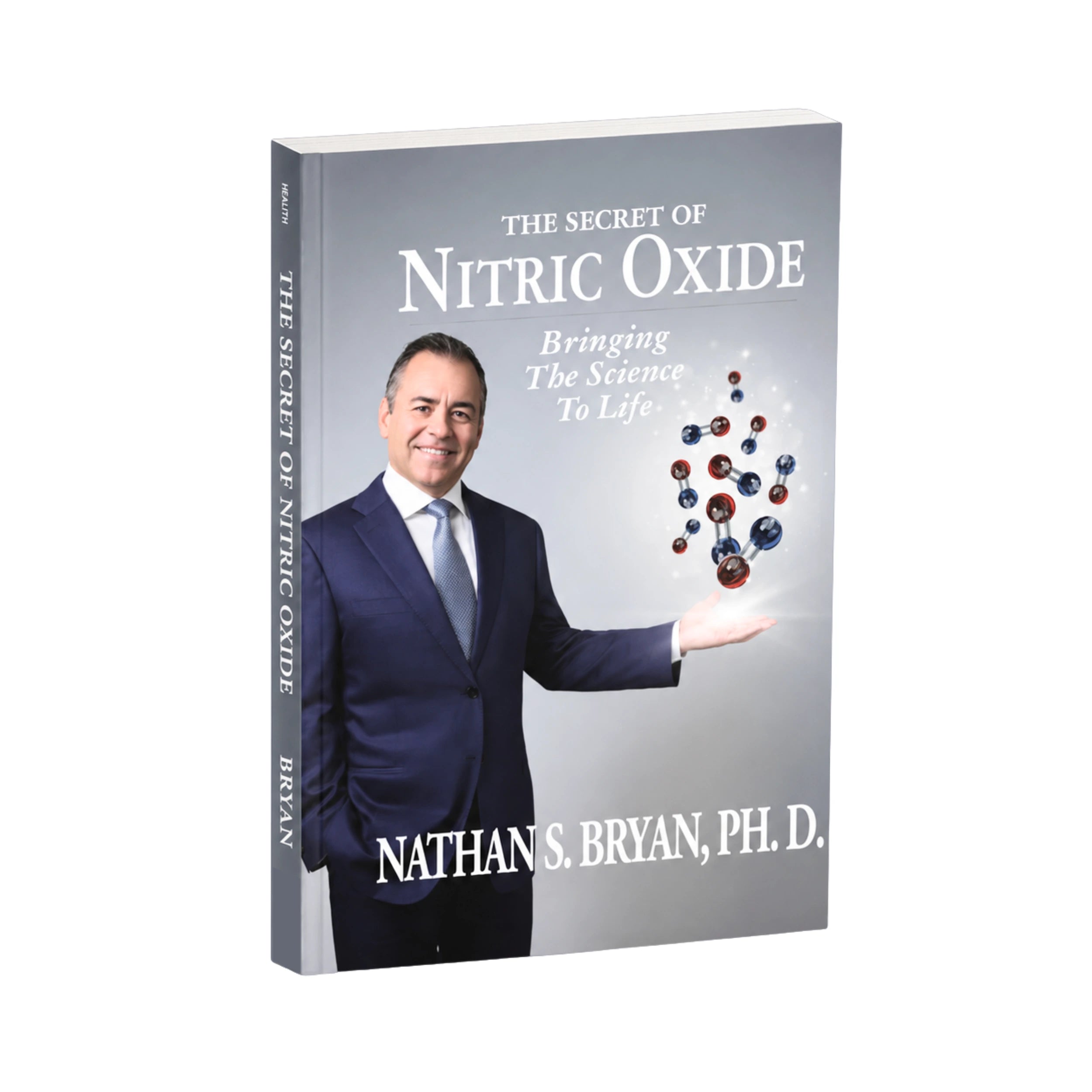 Book titled 'The Secret of Nitric Oxide' by Nathan S. Bryan, Ph.D. on a white background