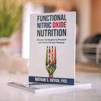 Book titled 'Functional Nitric Oxide Nutrition' by Nathan S. Bryan, PhD on a blurred background